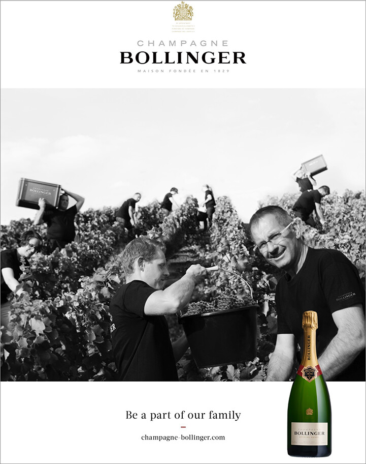 La campagne Be a part of our family de Bollinger