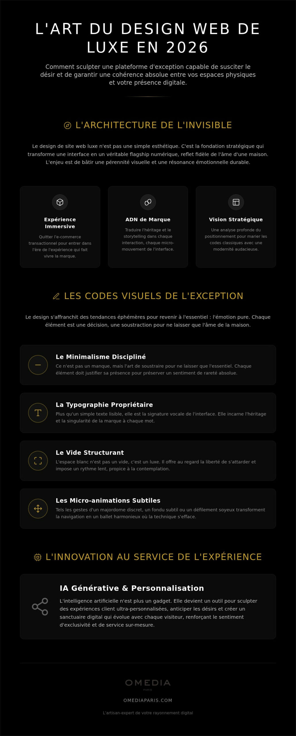 Design de site web luxe : l'art de sculpter un sanctuaire numérique en 2026
